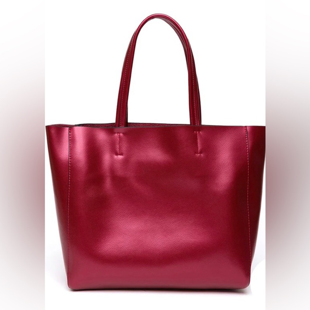 MDBM Toulouse Luxe Metallic Tote Bag Vermis Red